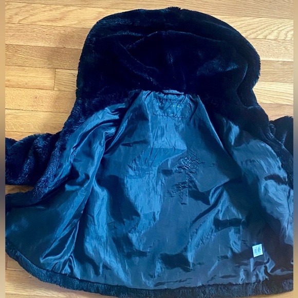 Aeropostale Faux Fur Jacket Black Women’s Sz M Pockets Hood - Picture 6 of 12
